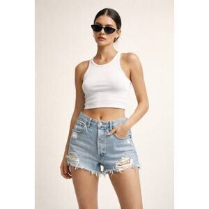 Levi’s 501 cutoffs vintage wash distressed micro shorts 90s model off duty 34W